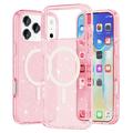 iPhone 17 Pro Stylish Glitter Series Hybrid Case - MagSafe Compatible - Pink