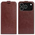 iPhone 17 Pro Vertical Flip Case with Card Slot - Brown