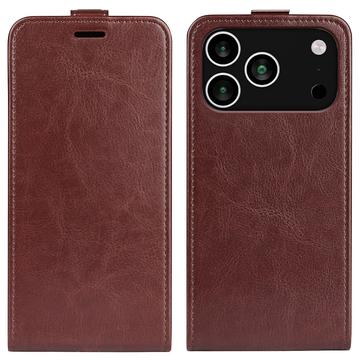 iPhone 17 Pro Vertical Flip Case with Card Slot - Brown