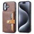 iPhone 17 Retro Style Case with Wallet - Brown