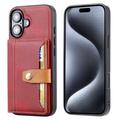 iPhone 17 Retro Style Case with Wallet - Red