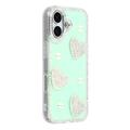 iPhone 17 Sparkling Love and Pearl Hybrid Case - Green