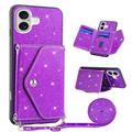 iPhone 17 Stardust Case with Card Holder - Purple