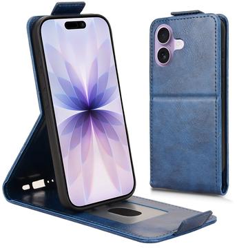 iPhone 17 Vertical Flip Case with Stand - Dark Blue