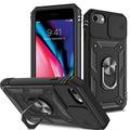iPhone 6/6S/7/8/SE (2020)/SE (2022) Hybrid Case with Metal Kickstand - Black