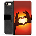 iPhone 7/8/SE (2020)/SE (2022) Premium Wallet Case - Heart Silhouette