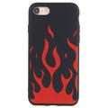 iPhone 7/8/SE (2020)/SE (2022) Silicone Case with Flames - Black