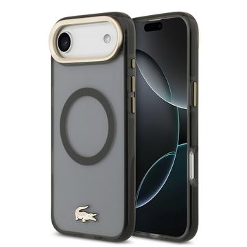iPhone Air Lacoste Frosted Finish Gold Logo Hybrid Case - MagSafe Compatible - Black