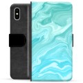 iPhone X / iPhone XS Premium Wallet Case - Blue Marble