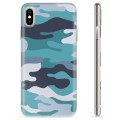 iPhone X / iPhone XS TPU Case - Blue Camouflage