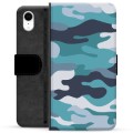 iPhone XR Premium Wallet Case - Blue Camouflage