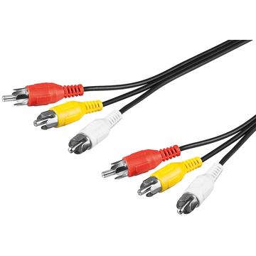 Goobay Composite Audio & Video Cable - 3x RCA Plugs - Nickel Plated