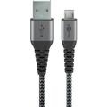 Goobay MicroUSB / USB-C Cable - 0.5m - Space Grey / Silver