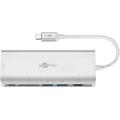 Goobay USB-C to HDMI, USB 3.0, Ethernet, Card Reader & PD Adapter - Silver