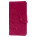 Sony Xperia XZ, Xperia XZs Butterfly Wallet Case - Hot Pink