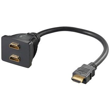 HDMI / 2x HDMI Adapter with Gold-plated Contacts - 10cm