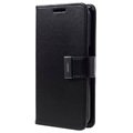 Samsung Galaxy S7 Mercury Goospery Rich Diary Wallet Case - Black