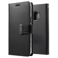 Samsung Galaxy S9 Mercury Rich Diary Wallet Case - Black