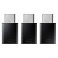 Samsung EE-GN930KB MicroUSB / USB Type-C Adapter - Black - 3 Pack