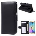 Samsung Galaxy S6 Edge Premium Wallet Case with Stand Feature - Black