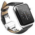 Apple Watch Series Ultra/8/SE (2022)/7/SE/6/5/4/3/2/1 Qialino Leather Wristband - 49mm/45mm/44mm/42mm - Black