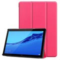 Tri-Fold Series Huawei MediaPad T5 10 Folio Case - Hot Pink